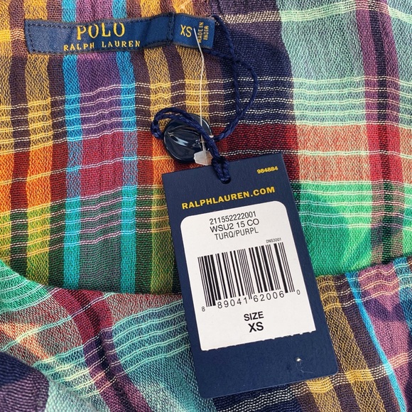 NWT Polo Ralph Lauren rainbow plaid boho tank top - Picture 14 of 15